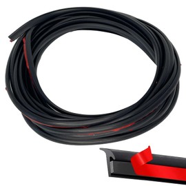 MONOSTORE Aero Mall T-shaped 5M Car Molle Door Edge Protector Over Fender Door Guard Gap Filler 10mm x 8mm Black