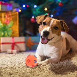 TEHAUX 5pcs Squeaky Dog Toy Balls - Random Color - Puppy Chew Toys for Dogs, Dog Squeaky Balls Soft for Small Medium Dogs Pets Interactive Play