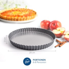 Joejis Quiche Mould with Lifting Base Perfect Tart Mould or Quiche Baking Mould Baking Moulds Tart with Lifting Base (28 cm)