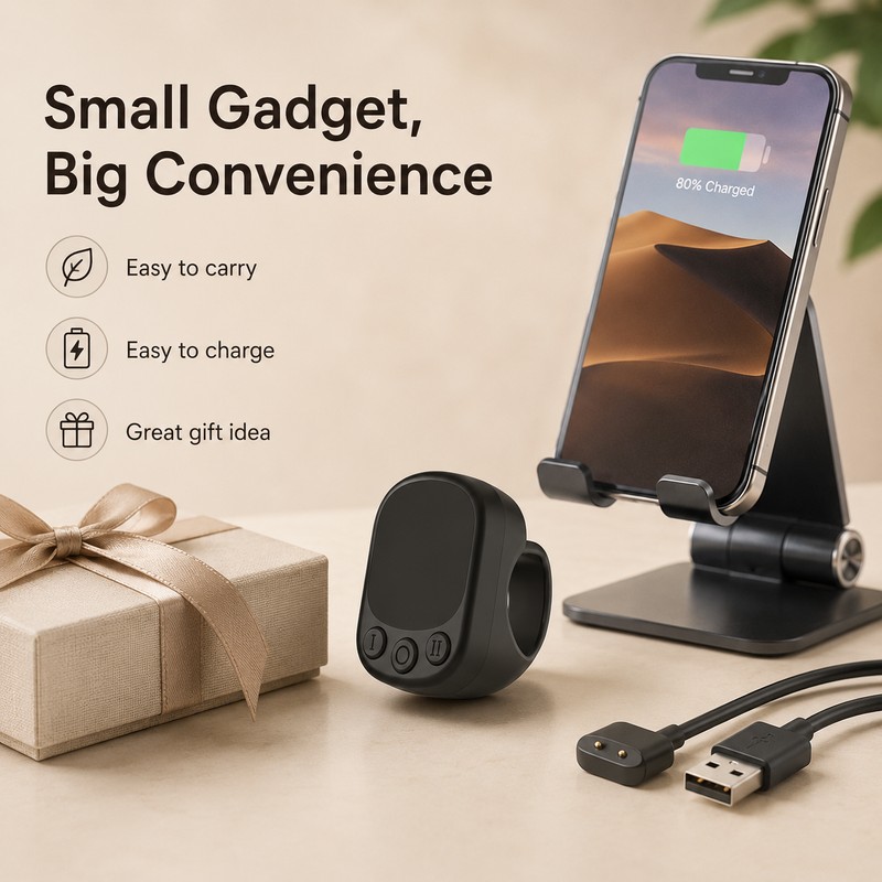 Bluetooth Ring Remote with Touchpad – Wearable Screen Clicker &