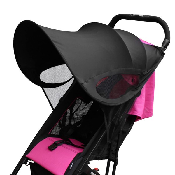 Zsanhua Pram Sun Shade Cover, Universal Baby Stroller Sun Shade Pushchair Awning, Foldable Stroller UV Protection Sun Cover for Pram, Pushchair, Stroller, Buggy (Black)