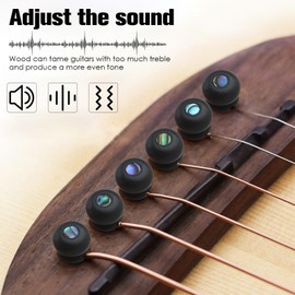 Guitar String End Ebony Bridge Pins Slotted Pure Ebony Acoustic Guitar String Tuning Pegs Replacement Set with Abalone Dot Black Ebony Wood Shell Inlays High Quality 1 Set 6Pcs