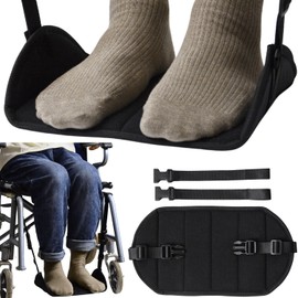 Hamaca para silla de ruedas, reposapiés para silla de ruedas con base rígida, soporte para reposapiés de repuesto de altura ajustable, hamaca de soporte de piernas antichoque para andador