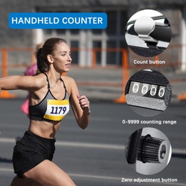 KARELLS Hand Counter, 4-Digit Counter, Mechanical Hand Counter, 2 Pieces ABS Counter Clicker, Metal Counter Clicker Counter, for Person Counter, Coaching, Knitting, Golf and Row Counter