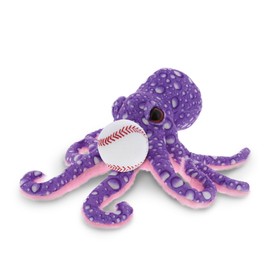 DolliBu Purple Octopus Stuffed Animal with Baseball Plush - Soft Huggable Octopus, Adorable Plush Toy, Super Soft Plush Doll Animal Toy for Kids and Adults - 12 Inches