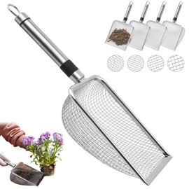 Gartensieb aus Edelstahl,4pcs Gartensieb Erde Kompostsieb,Gartensieb mit Griff,Kompostsieb aus Edelstahl für Erde,Sandsieb,Sieb,Erdsieb,Gartensieb Kompostsieb mit Griff,Gartensieb Erdsieb