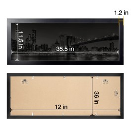 Annecy 12X36 Picture Frame Blackc(1 Pack) Panoramic Picture Frame for Wall Decoration