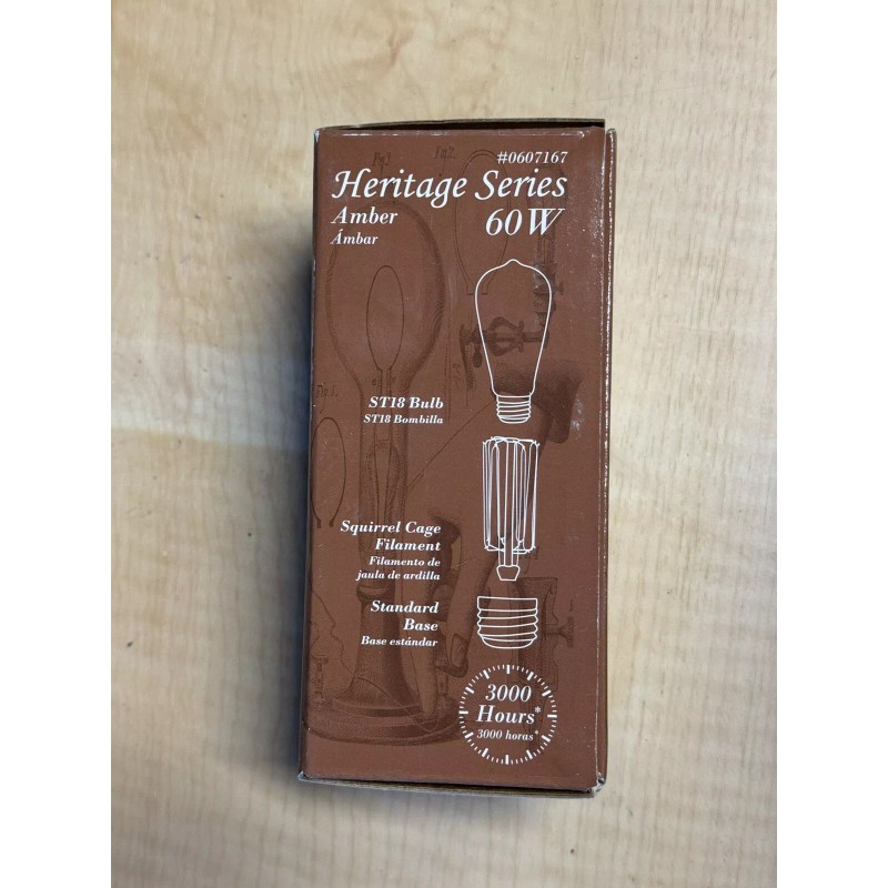 Heritage 4 Light Bulbs Heritage Series Amber 60W ST18 Squirrel