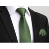 HISDERN Men's Tie Handkerchief Plain Tie & Pocket Square Set