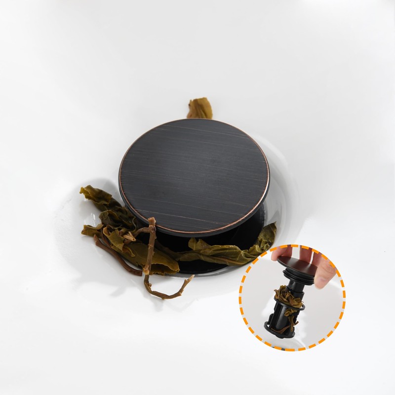TIORIY Vessel Sink Drain Without Overflow, Plastic Bathroom Pop up