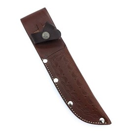 10.5" long custom handmade leather sheath for 5"—5.5" cutting blade knife