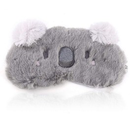 LHKJ Cute Animal Fluffy Sleeping Eye Mask, Soft Plush Blindfold Eye Cover with 3D Ears Gray koala for Kids