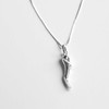 Aurelia Mae Rhodium Plated Medium Cornicello Italian Horn Pepper Necklace