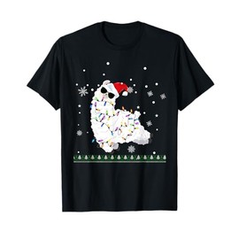 Funny Santa Alpaca Llama Christmas Xmas Decoration Gift Llama T-Shirt, black