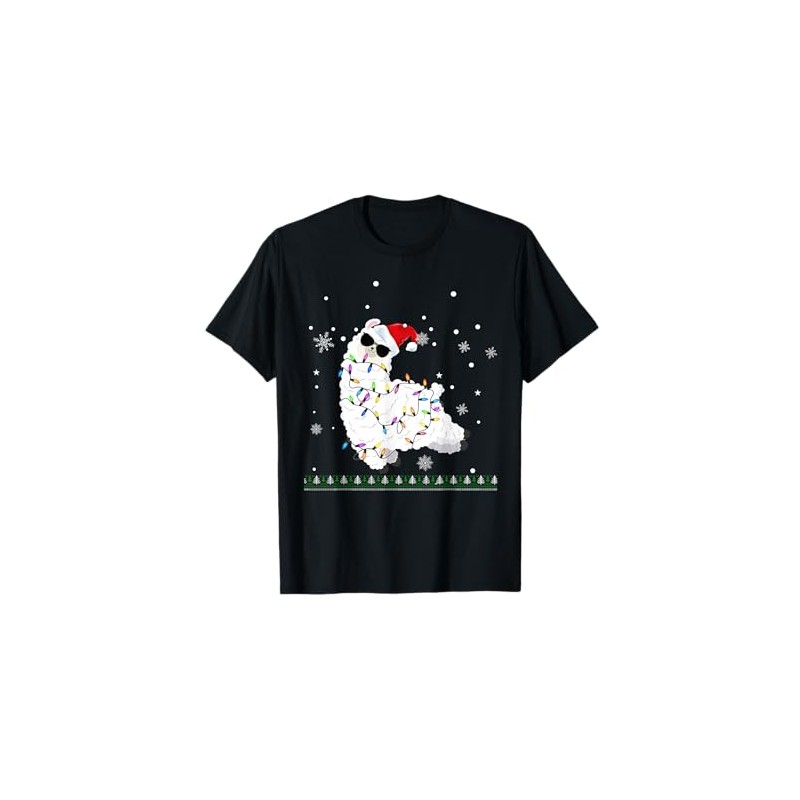 Funny Santa Alpaca Llama Christmas Xmas Decoration Gift Llama T-Shirt,