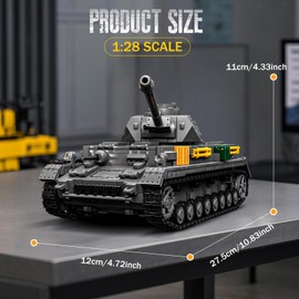 Brihappen WW2 Military Tank Building Blocks Sets for Adult, War Battle Tank Collection Model Construction Toys, for Adult Kids Boy Military Enthusiasts (Style 1)