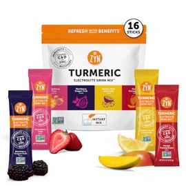 ZYN Electrolyte Drink Mix Hydration Packets, Electrolytes Powder, Hydration Packets w/Turmeric Curcumin, Vitamin C and D, Zinc, Hydrate Electrolyte Powder Packets for Wellness, Variety Pack of 16