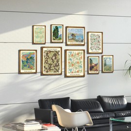 ANKAZA Vintage Wall Art - Eclectic Home Decor, Famous Paintings Wall Art, Maximalist Decor, Matisse, William Morris, Van Gogh Prints Set of 9 Picture, Eclectic Wall Decor for Gallery, Dorm (Unframed)