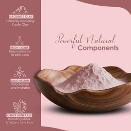 Mi Nature Pure Rose Clay 227g (8oz) | 100% Natural Premium Pink Kaolin Powder for Facial Masks & Cleansing | All Skin Types