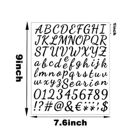 ELANE 16 Sheets Self Adhesive Vinyl Letter Stickers,Mailbox Numbers Alphabet Letter and Number Stickers for Home,Office,Mailbox,Signs,Window,Door (Black)