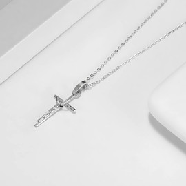 Cross Necklace for Women by Ginger Lyne | Jesus on the Cross Necklace for Her | Sterling Silver Chain and Religious Pendant for Women