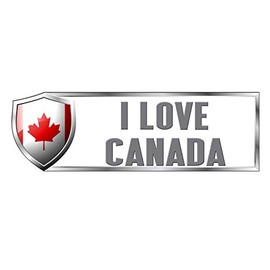 Makoroni I Love Canada Country Flag, CAR Magnet-Magnetic Bumper Sticker 3x9 or 4x12 inc., DesZ47