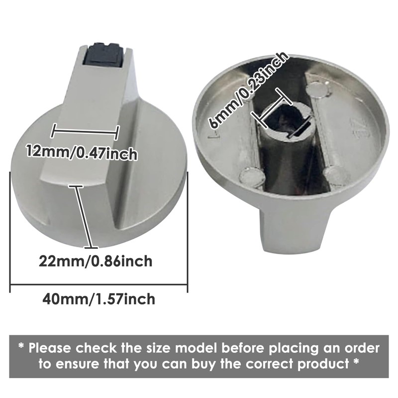 Buachois Pack of 8 Gas Stove Knobs, 6 mm Stove