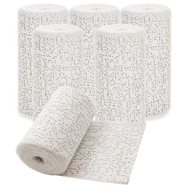 LOSYHU 6 Pack Plaster Cloth Rolls 6" x 15ft Plaster Bandages Plaster of Paris Bulk Plaster Strips for Hobby Craft, Mask Making, Scenery Art, Belly Cast, Body Casts