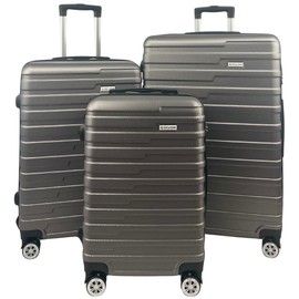 Oclion Luggage Sets - Suitcases with Wheels, 3 Piece Luggage Set ABS - Large Suitcase, Medium Suitcase, and Carry-On, Hardshell, TSA Lock (Grey, 3-piece Set (28 Inch, 24 Inch, 20 Inch))