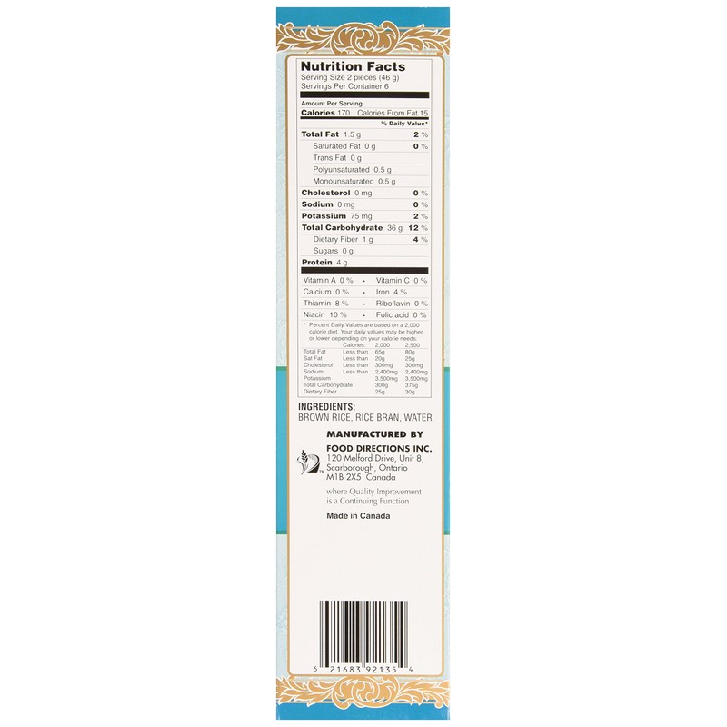 Tinkyada, Brown Rice Pasta with Rice Bran, Lasagne, 280 g