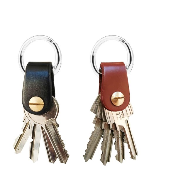 Key Organizer Key Chain 2pcs Black & Brown Mini Keychain