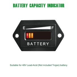 Yooreal LED 48V Battery Indicator Battery Monitor for Lead Acid Battery (Not Included Trojan Type) Powered Club Car Travel Trailer Forklift Scrubber Machine Ebike RV Electric Car