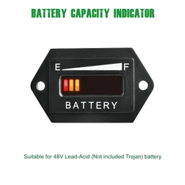 Yooreal LED 48V Battery Indicator Battery Monitor for Lead Acid Battery (Not Included Trojan Type) Powered Club Car Travel Trailer Forklift Scrubber Machine Ebike RV Electric Car