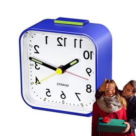 Night Light Small Alarm Clock,Small Portable Bedside Alarm Clock with Night Light | Loud and Portable Alarm Clock for Bedside Table, Desk, Kitchen, Bedroom