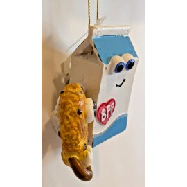 Unbranded MILK & COOKIES CHRISTMAS ORNAMENT Resin - Snack Food Themed Ornament - NEW