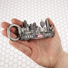 Iowa Landmarks Bottle Opener Magnet - Metal, 4.75 x 2 Inches