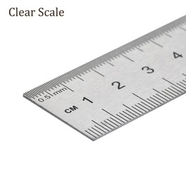 Kozelo 2pcs Stainless Steel Ruler - [8 Inch] Straight Edge Metal Measuring Tools for Architectural Design Use | Silver Tone