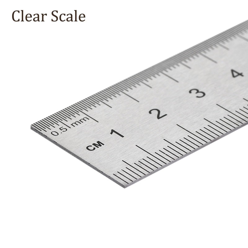 Kozelo 2pcs Stainless Steel Ruler - [8 Inch] Straight Edge