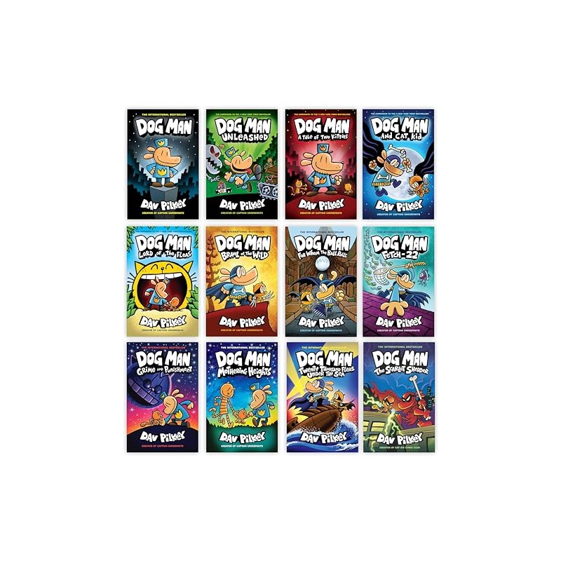 Dogman Series 1-12 Complete Books Set by Dav Pilkey