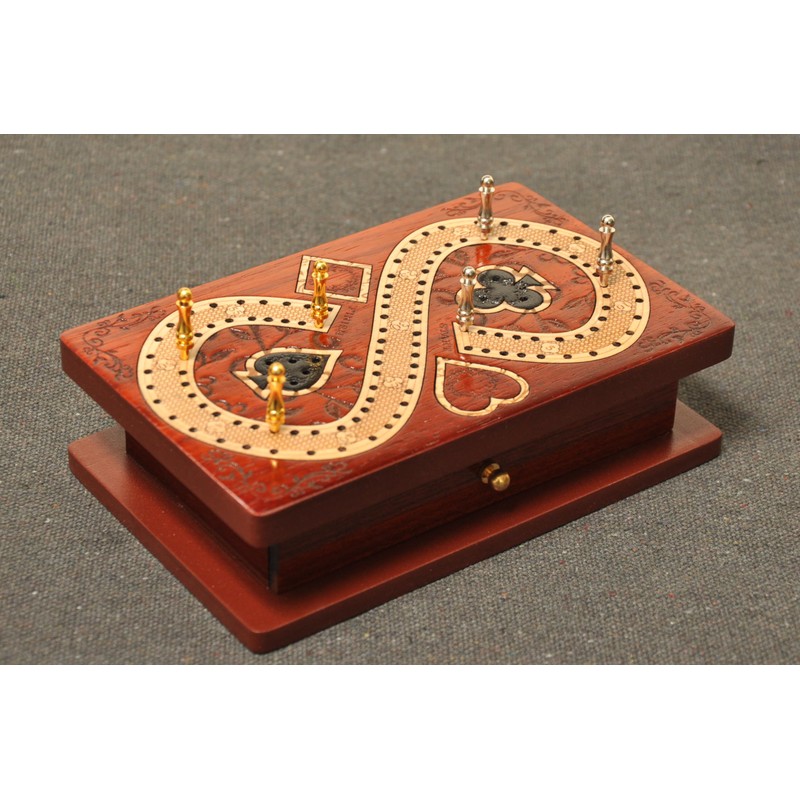 PALM ROYAL HANDICRAFTS 2 Track Cribbage Board Game Set with