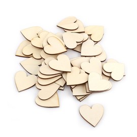 Wooden Hearts Wedding, Wooden Hearts Decoration, Natural Heart Wood for Wedding Valentine DIY Craft Projects Christmas (40 mm, Pack of 50)