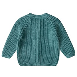 Stellou & friends Baby Cardigan for Girls and Boys, Unisex High-Quality and Soft Baby Clothing Made of 100% Cotton, I V, Oeko-Tex Certified, Green (sage)