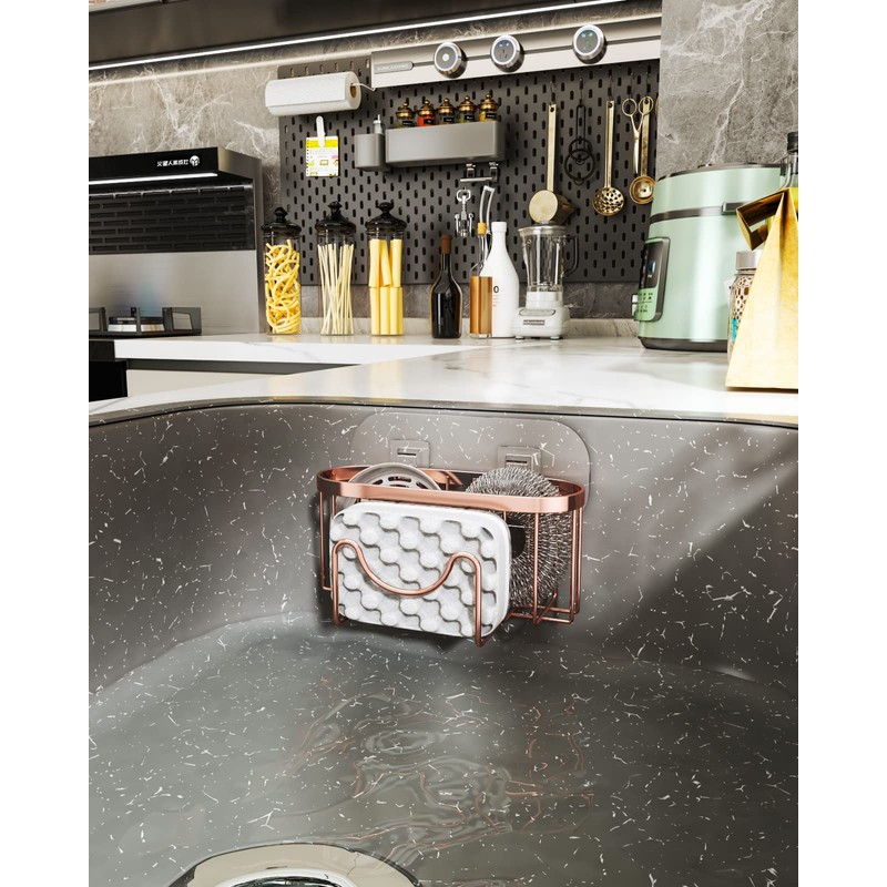 HapiRm Multifunctional Sink Sponge Holder with Unique M-Shaped, 2 Installation