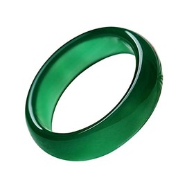 GIGB PBDK Natural Green Crystal Ring for Woman Man,Good Luck Crystal Ring Green Crystal Rings Fengshui Cinnabar Ring Jewelry