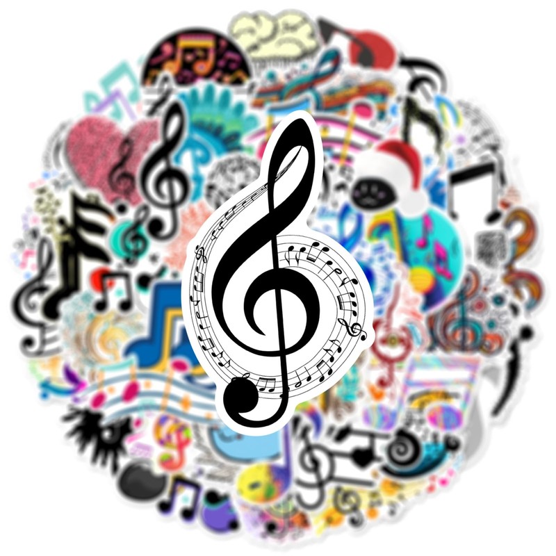 Pack of 50 Music Stickers Car Laptop Phone Guitar Skateboard