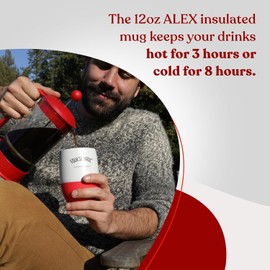 Four Sigmatic ALEX 12oz Insulated Travel Mug with Lid, Hot/Cold, Dishwasher Safe