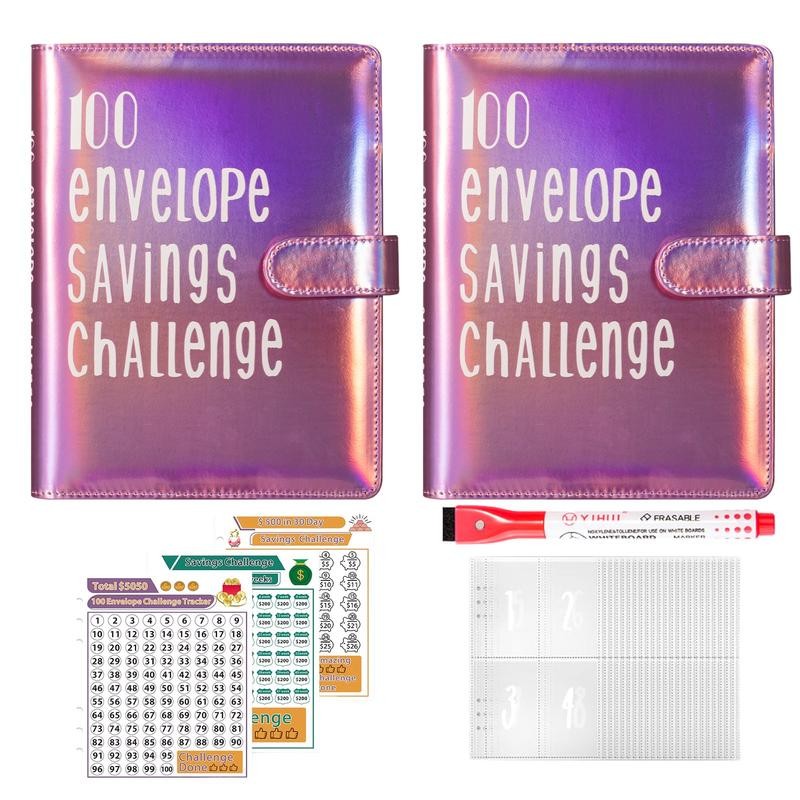 100 Envelope Money Saving Challenge Budget Binder with Cash Envelopes