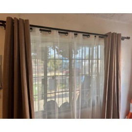 Nicecho Rod For Window size 84~144" long Metal 1" Dia. Double Curtain Rod holder Black