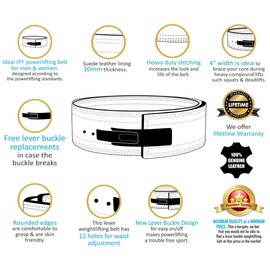 Hawk Sports Lever Belt 10mm Powerlifting Belt for Men & Women Buckle Strongman Power Weight Lifting Weightlifting Belts (Black, M (32"-38"))