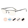 UV Protection,Anti Blue Rays,Half-rim Computer Reading Glasses (Gunmetal) +1.25